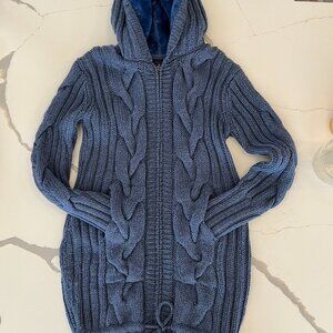 Rare Ugg 100% Merino Wool Cable Knit Sweater Coat, Womens SZ L